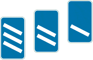 motorway-signs - Driver Training Theory Test Blue & White vs Red & White Countdown Markers