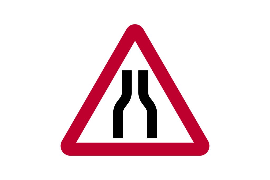 End of Dual Carriageway or Road narrows from both sides
