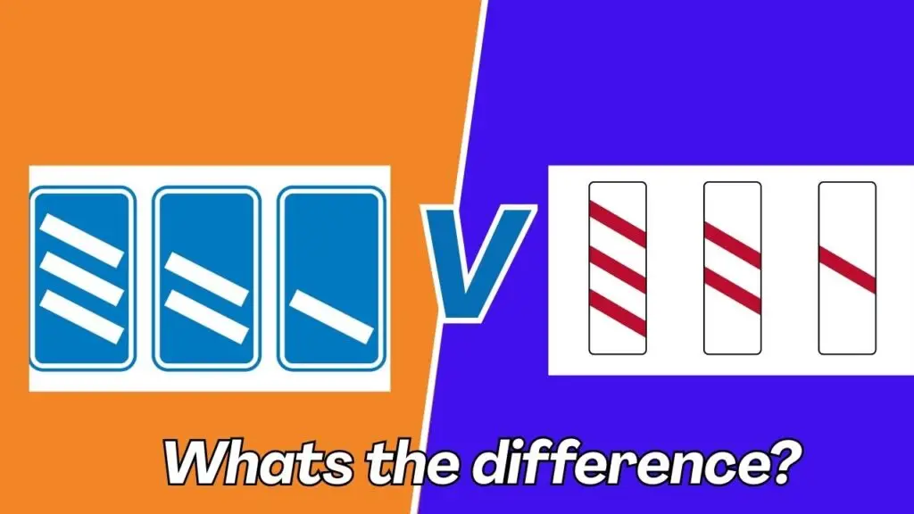 Blue & White vs Red & White Countdown Markers