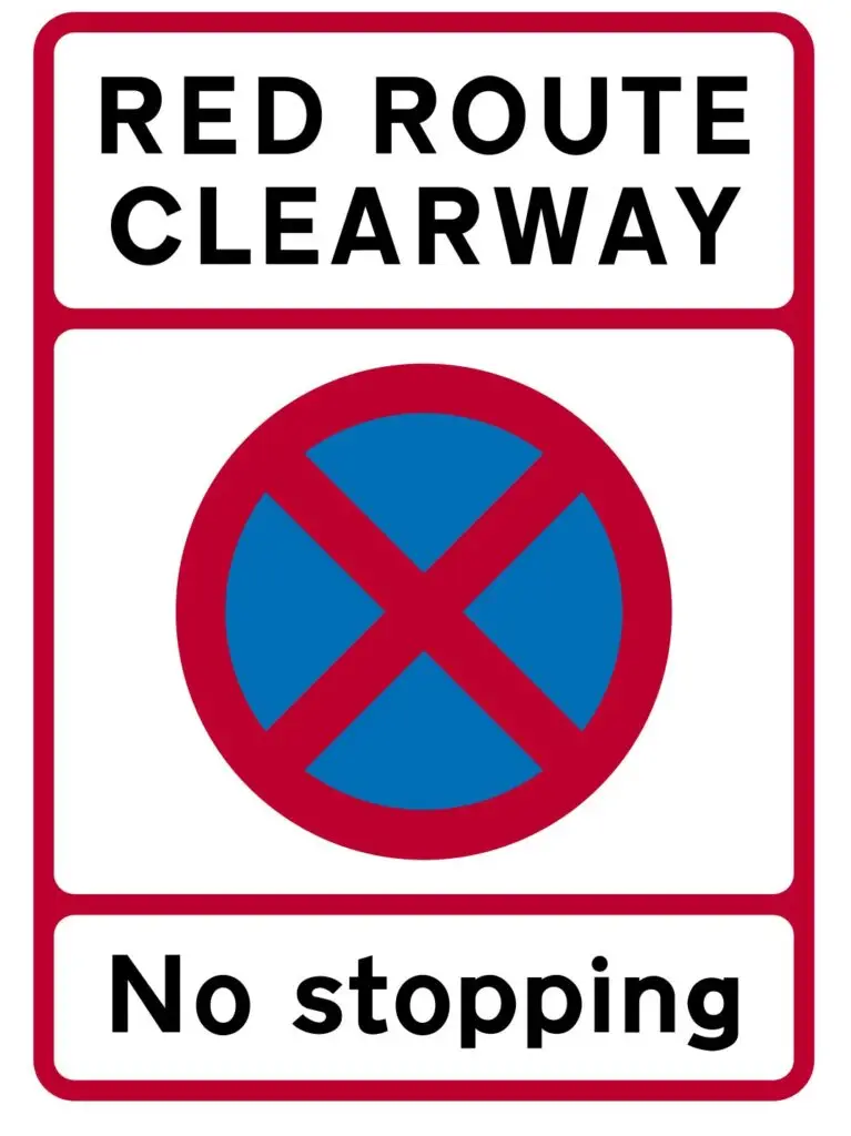 no stopping sign red route