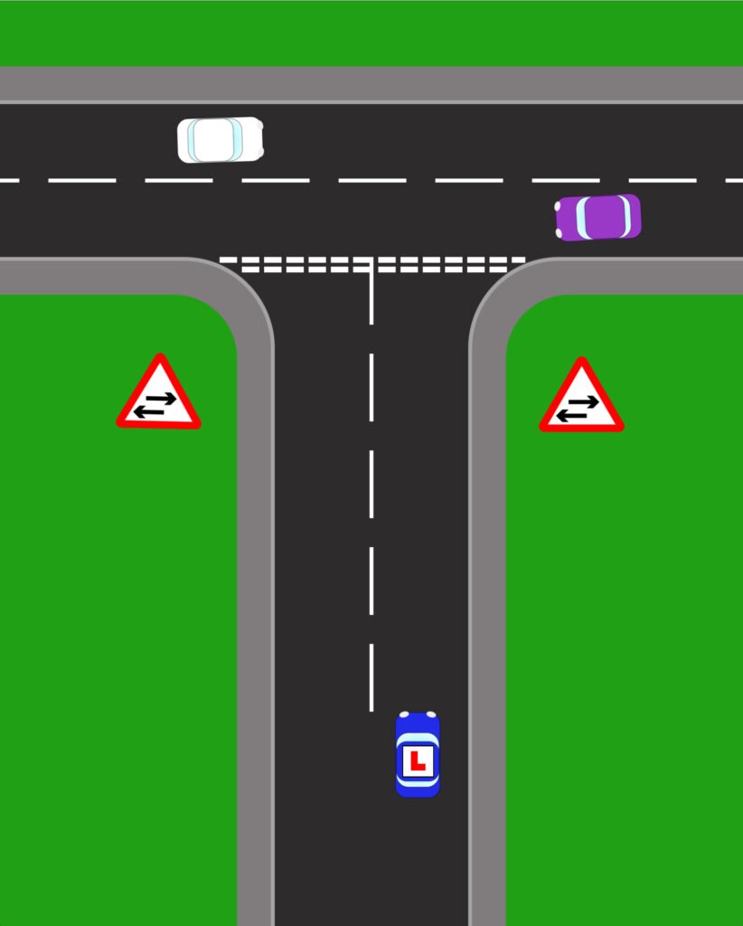 Traffic Crosses One-Way Road Ahead vs Traffic Becomes Two-Way