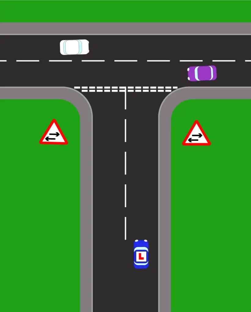 Traffic Crosses One-Way Road Ahead vs Traffic Becomes Two-Way