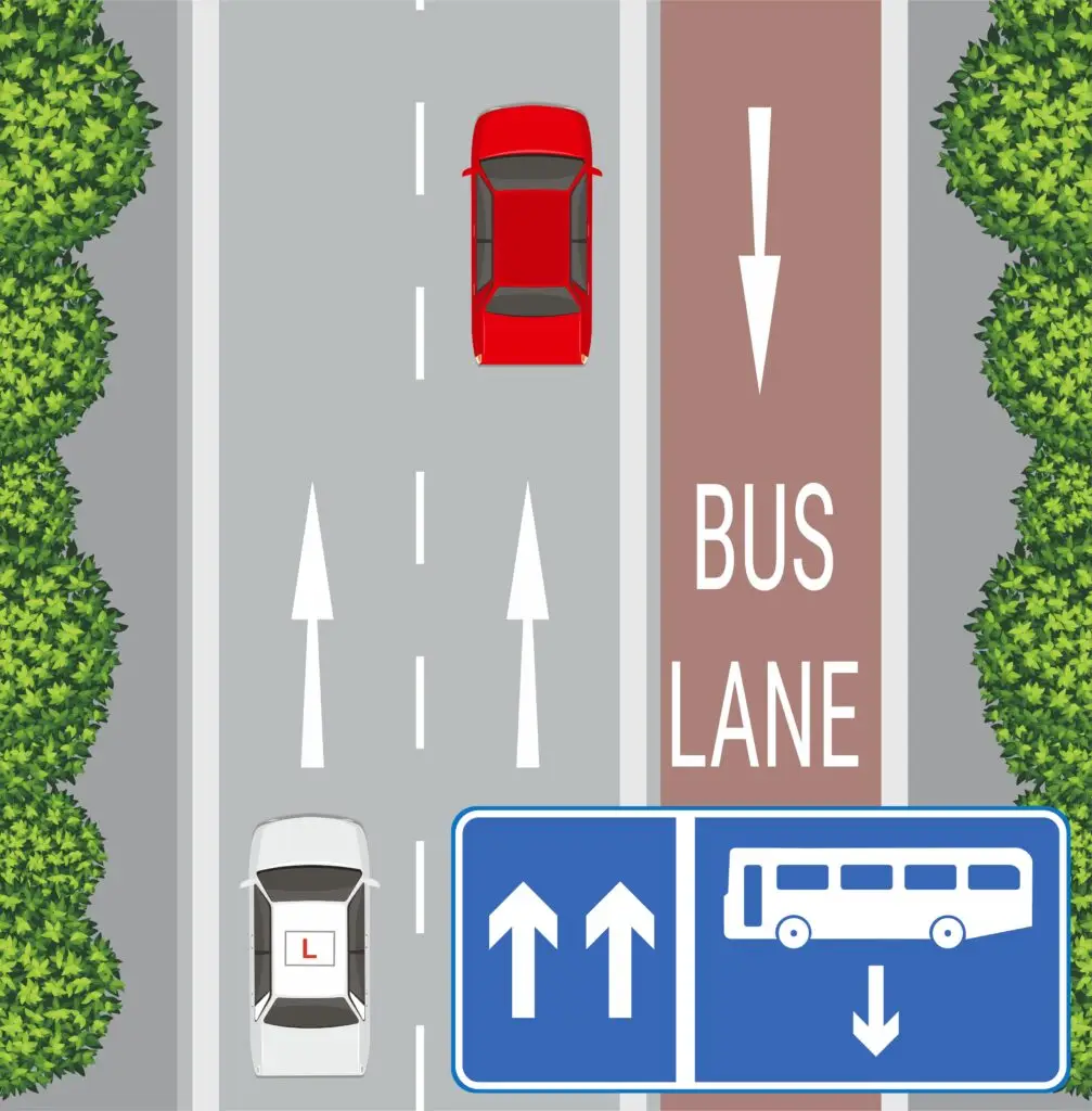 Car theory test questions What is a contraflow bus lane?