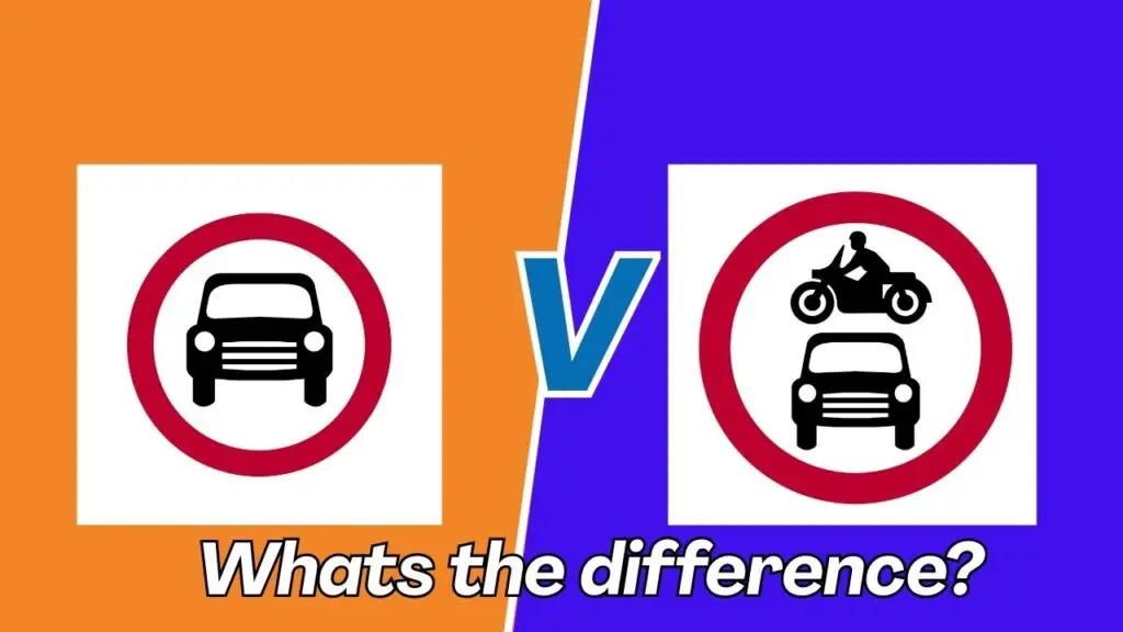 No Motor Vehicles vs No Motor Vehicles Except Solo Motorcycles