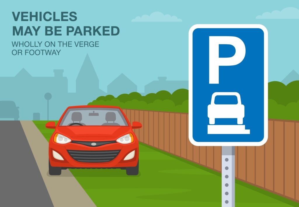 When can you park on the verge or footpath?