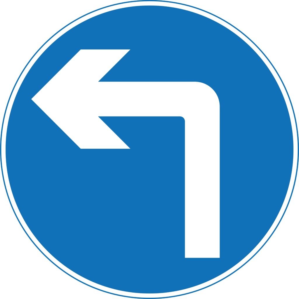 TurnLeftAheadrightIfSymbolReversedTheHighwayCode - Driver Training Theory Test Pass Either Side vs Turn Left Only