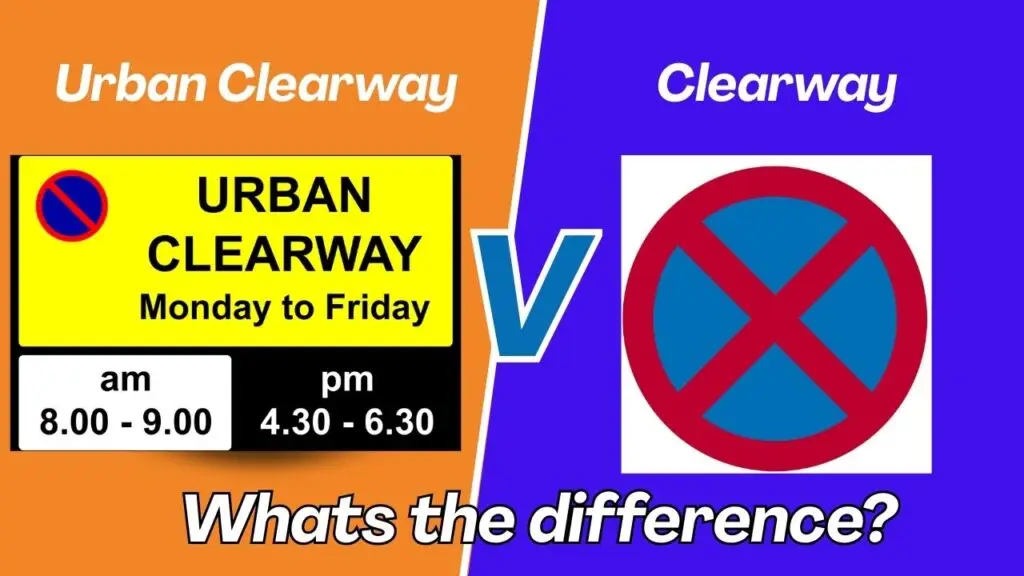 whats the difference between clearway and urban clearway for theory test and adi part 1