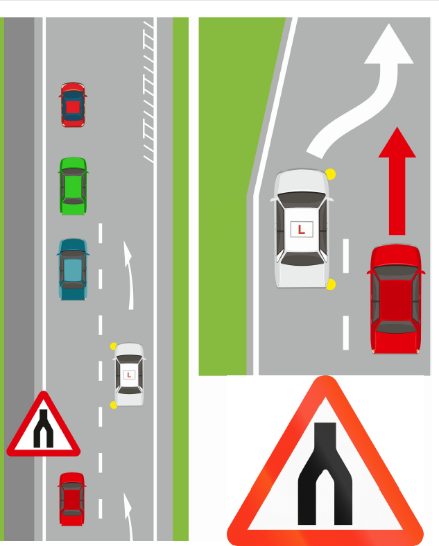 dual carriageway ends - Driver Training Theory Test End of Dual Carriageway or Road narrows from both sides